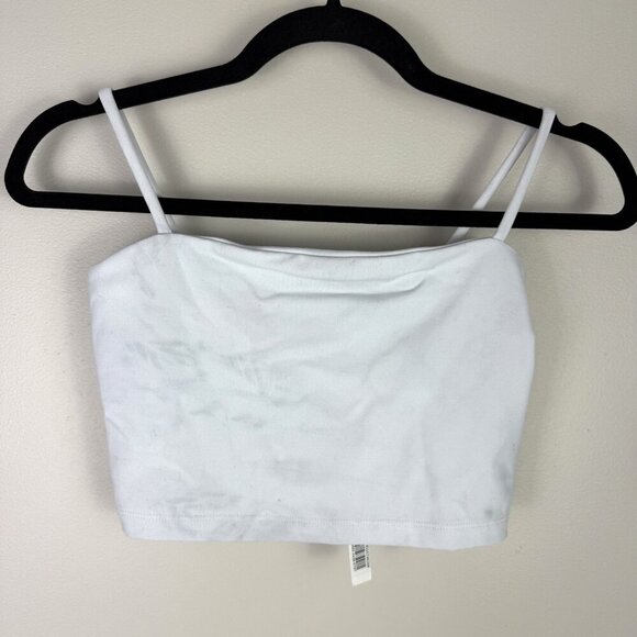 Susana Monaco Crop Top Womens XS White Spaghetti Strap Camisole Tank NWT USA - Picture 1 of 7